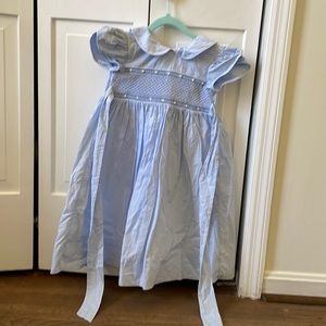 Strasburg smocked dress blue